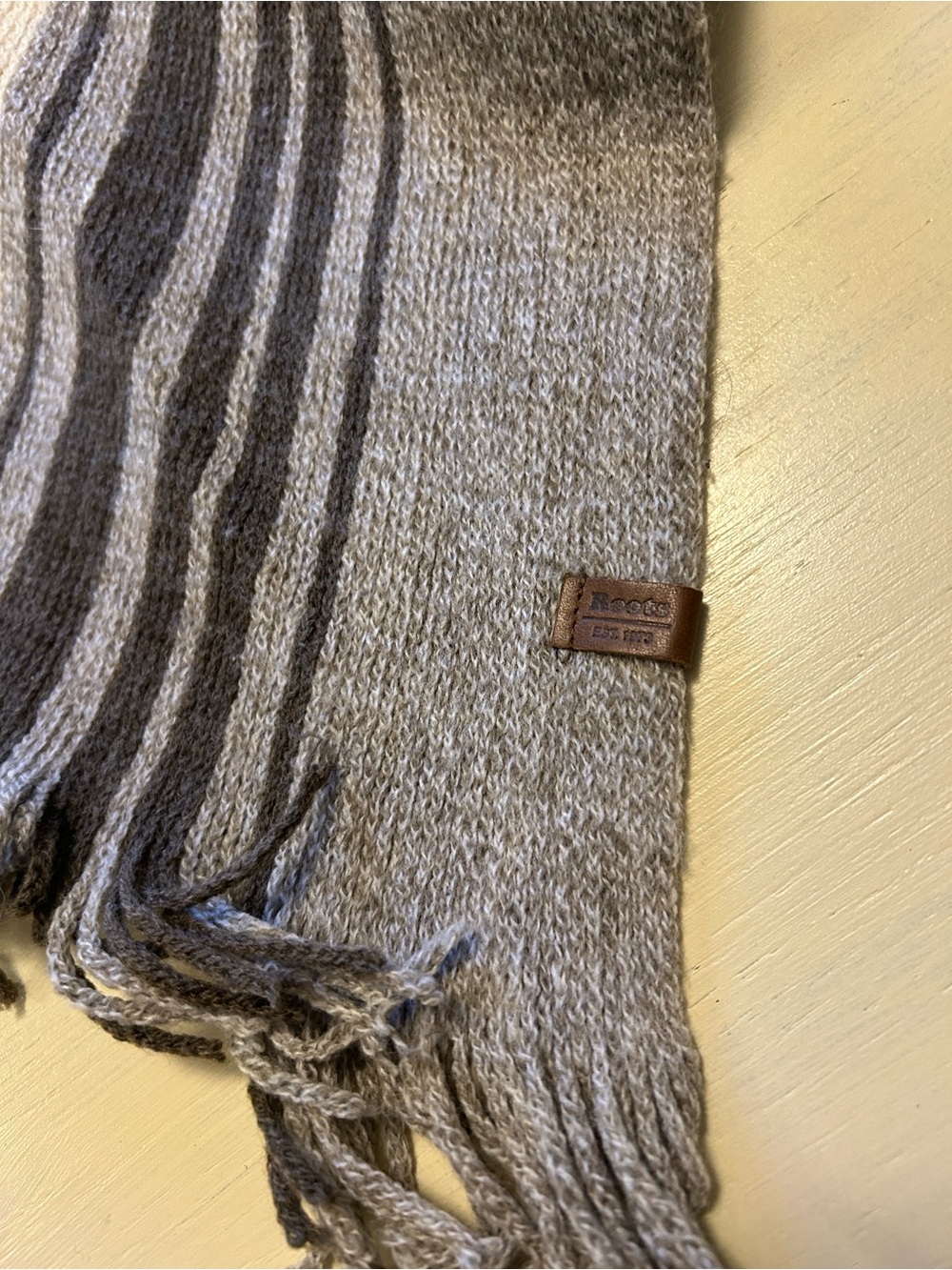 Roots Fringed Turtleneck Poncho with Stripe Detail (one size) - Picture 3 of 5